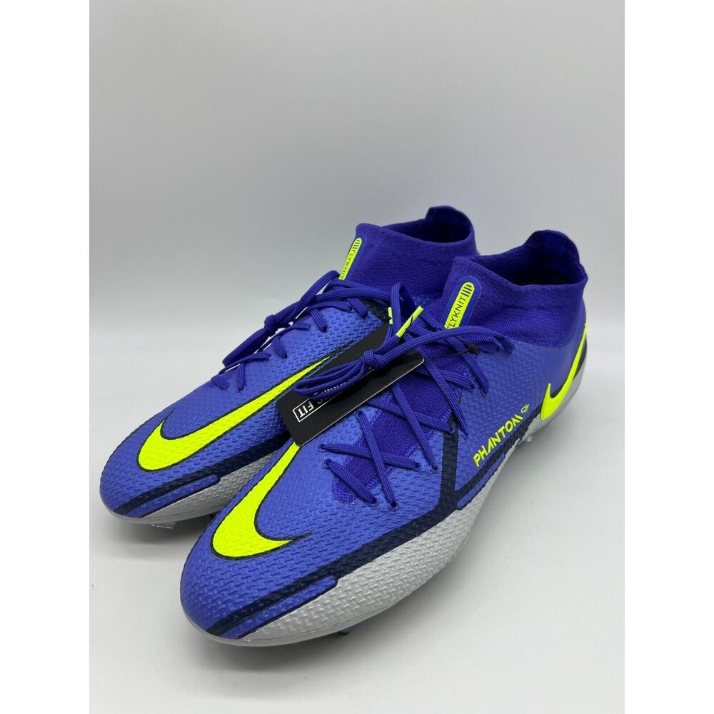 Nike Phantom GT2 Elite DF SG-Pro AC Sapphire/Volt-Gray Fog DJ8042-571 Size 12 - Picture 8 of 12